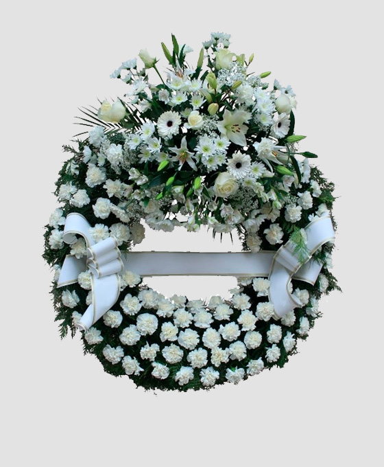 Corona de flores funerarias