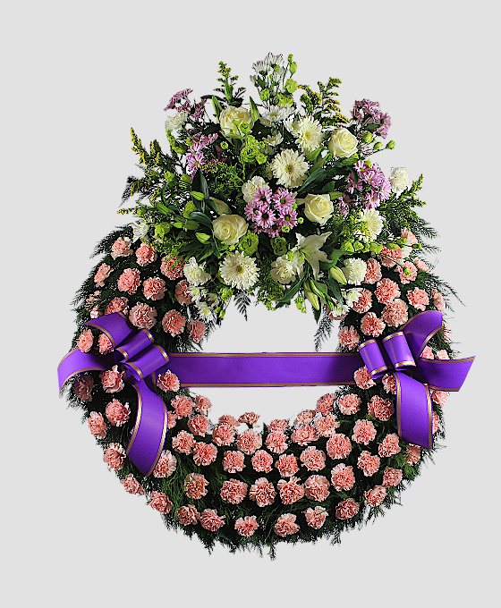 Coronas de flores funerarias